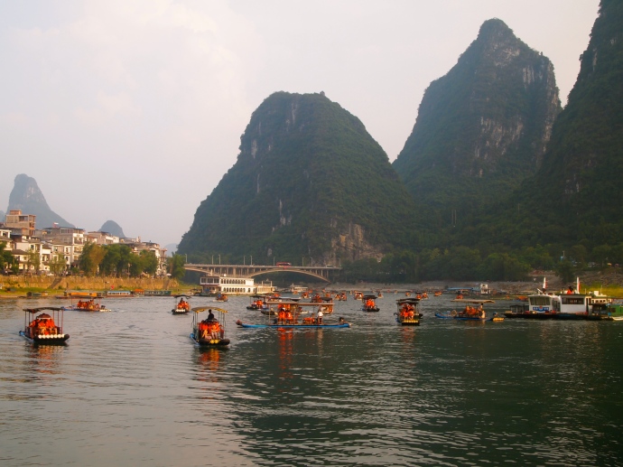 Boats in Yangshuo
