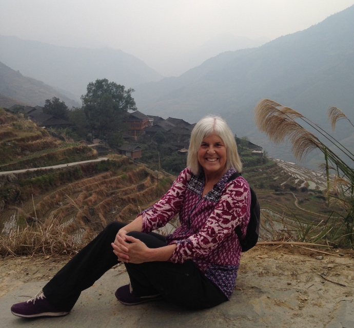 Me taking a rest along the way to the Longji Ancient Zhuang Village