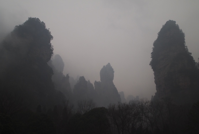 Limestone karst formations at Zhangjiajie