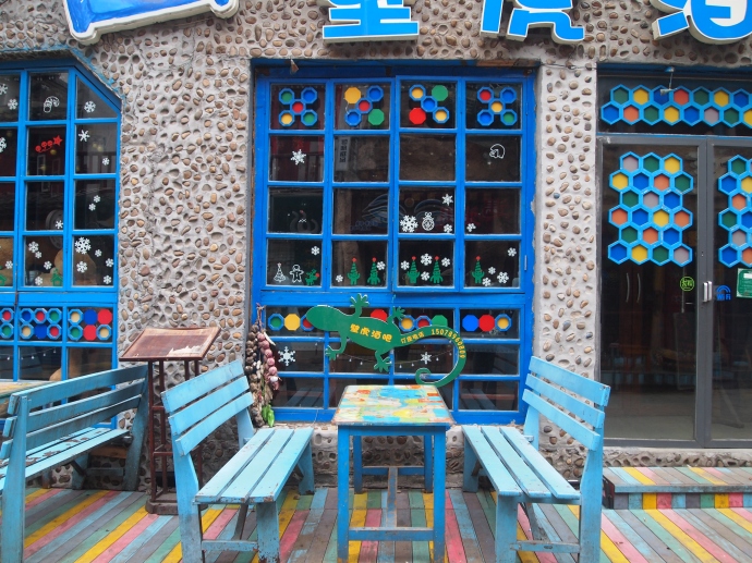 colorful cafe in town